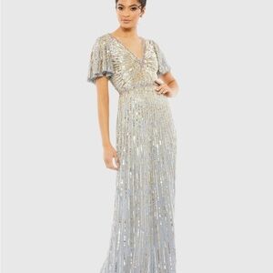 Mac Dugal Elegant Silver Evening Gown style 5538